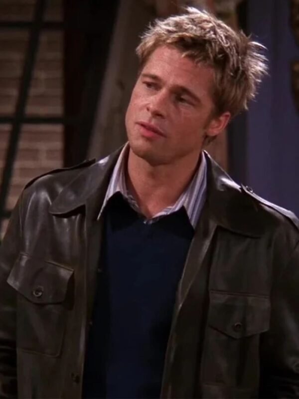 Brad Pitt FRIENDS S08 Black Leather Jacket