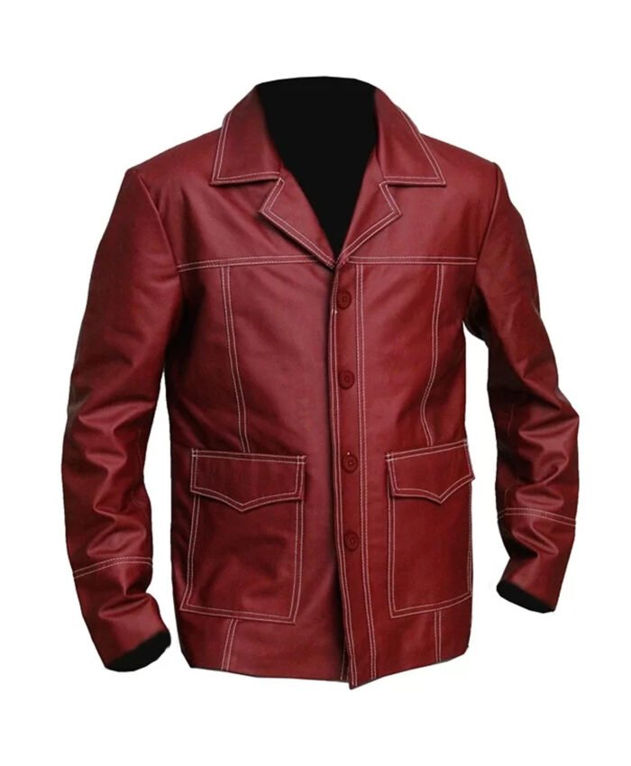 Brad Pitt Fight Club Tyler Durden Maroon Jacket