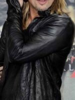 Brad Pitt World War Z Leather Black Jacket