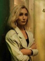 Brand New Cherry Flavor Hannah Levien White Biker Leather Jacket