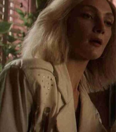 Brand New Cherry Flavor Hannah Levien White Biker Leather Jacket