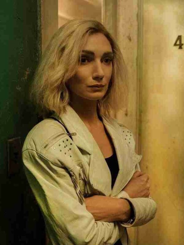 Brand New Cherry Flavor Hannah Levien White Biker Leather Jacket