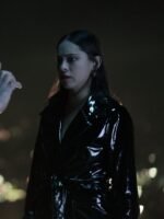 Brand New Cherry Flavor Rosa Salazar Leather Black Coat