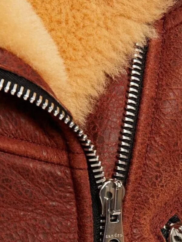 Brittney Classic Brown Soft Shearling Leather Jacket