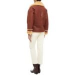 Brittney Classic Brown Soft Shearling Leather Jacket