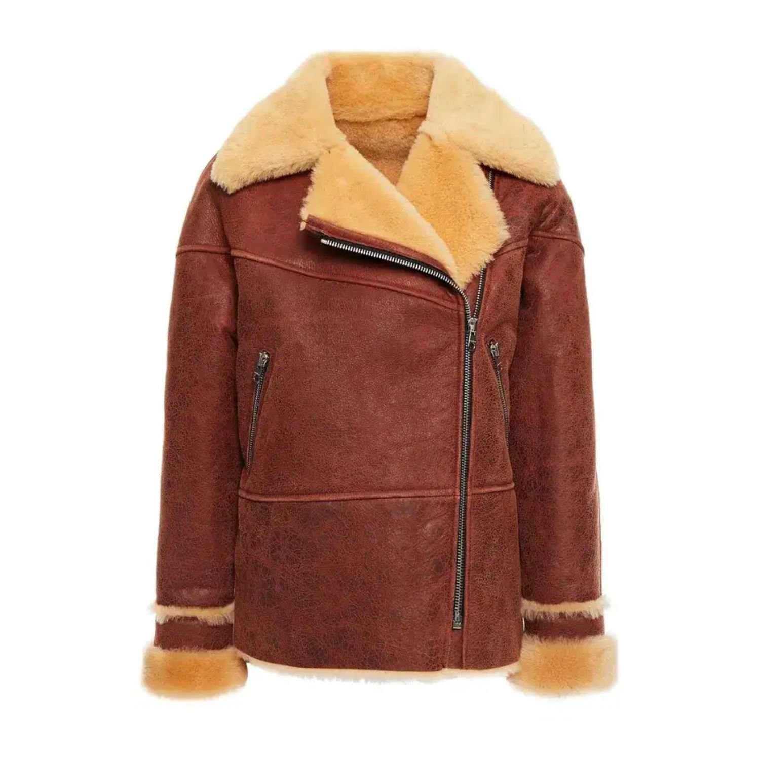 Brittney Classic Brown Soft Shearling Leather Jacket Brittney Classic Brown Soft Shearling Leather Jacket