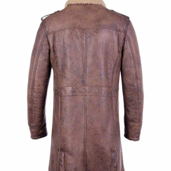 Brown Morgan-SF aviator Sheepskin Shearling Leather Trench Coat