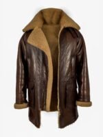Brown Morgan-SF aviator Sheepskin Shearling Leather Trench Coat