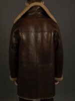 Brown Morgan-SF aviator Sheepskin Shearling Leather Trench Coat