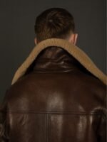 Brown Morgan-SF aviator Sheepskin Shearling Leather Trench Coat