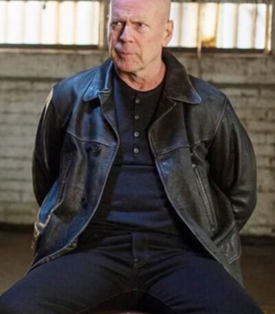 Bruce Willis Looper Old Joe Black Leather Jacket