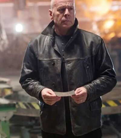 Bruce Willis Looper Old Joe Black Leather Jacket