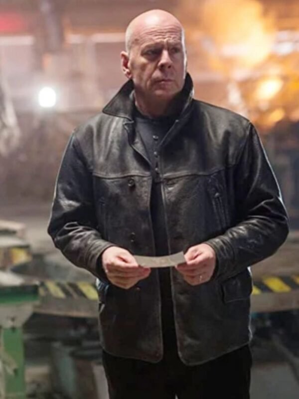 Bruce Willis Looper Old Joe Black Leather Jacket