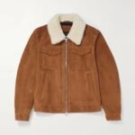 Bryan Shearling Fur Suede Trucker Jacket