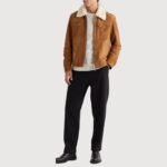 Bryan Shearling Fur Suede Trucker Jacket