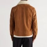 Bryan Shearling Fur Suede Trucker Jacket
