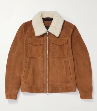 Bryan Shearling Fur Suede Trucker Jacket