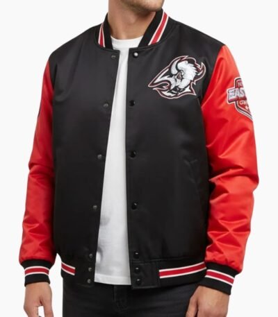 Buffalo Sabres Black and Red Leather Jacket