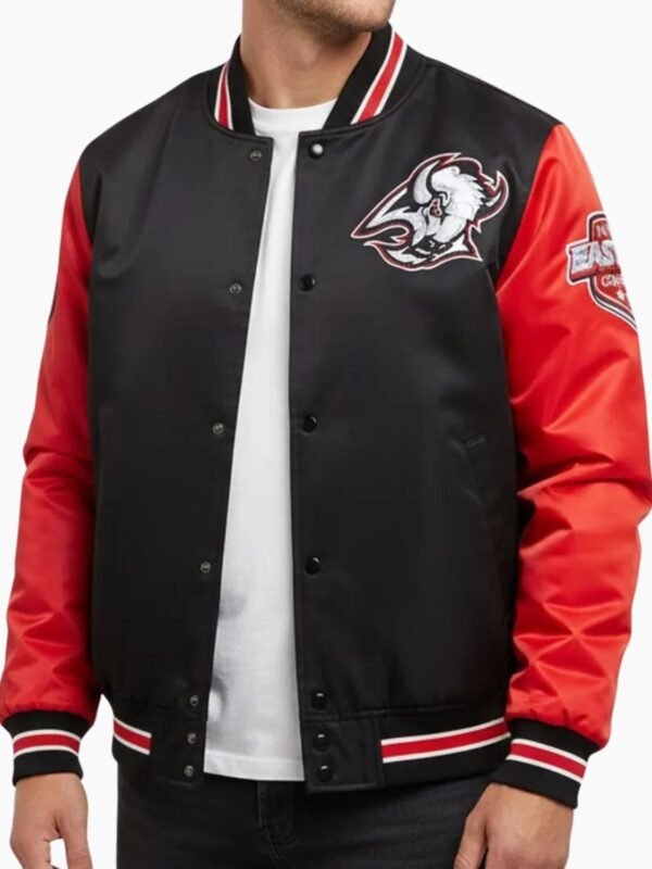 Buffalo Sabres Black and Red Leather Jacket