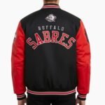 Buffalo Sabres Black and Red Leather Jacket