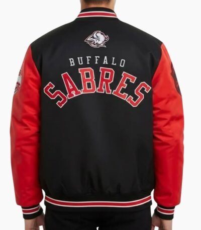 Buffalo Sabres Black and Red Leather Jacket