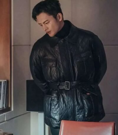 Cafe Minamdang 2022 Seo In-Guk Black Leather Jacket