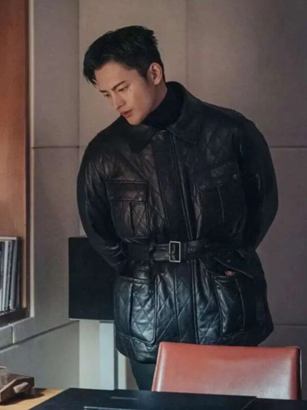 Cafe Minamdang 2022 Seo In-Guk Black Leather Jacket
