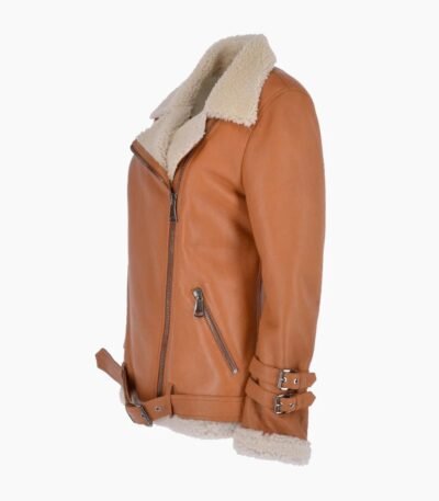 Caitlin Shearling Leather Aviator Jacket