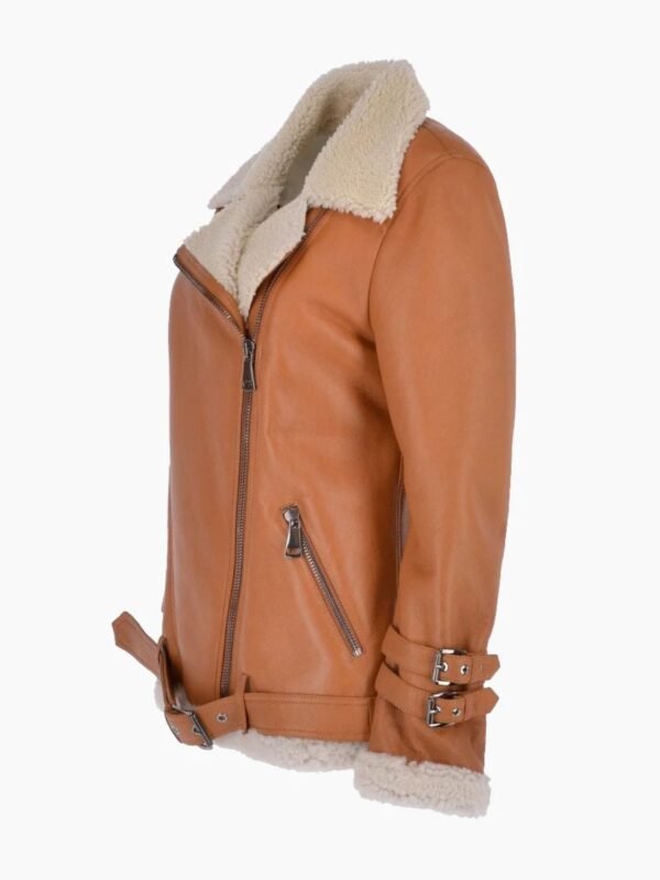 Caitlin Shearling Leather Aviator Jacket