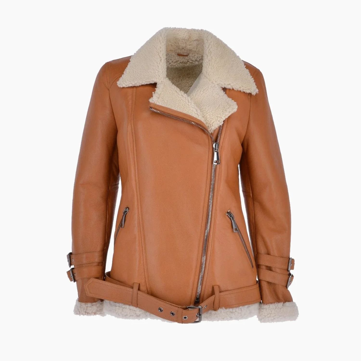 Caitlin Shearling Leather Aviator Jacket Caitlin Shearling Leather Aviator Jacket