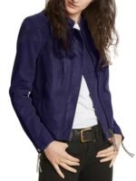 Caitlin Snow The Flash S03 Purple Leather Jacket