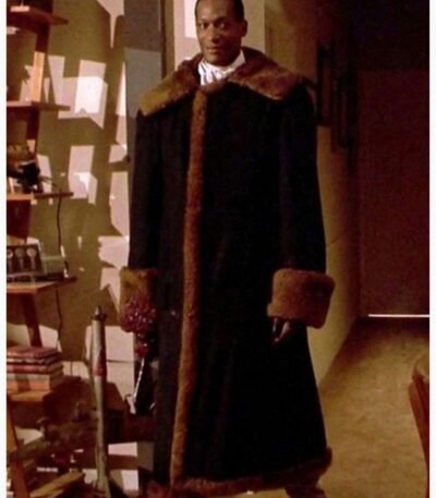 Candyman Anthony McCoy Black Fur Trench Coat