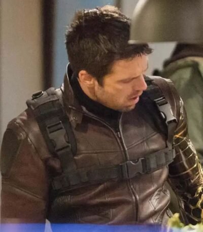 Captain America Bucky Barnes Brown Cosplay Leather Jacket