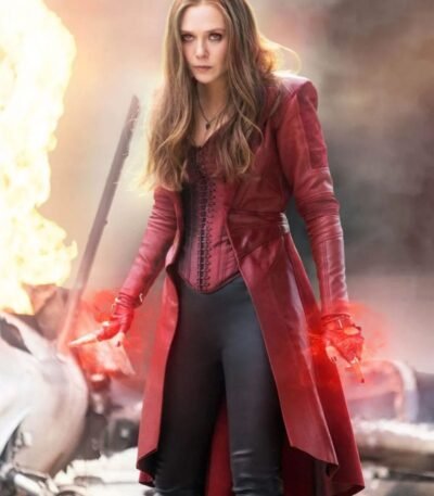 Captain America Scarlet Witch Red Long Coat