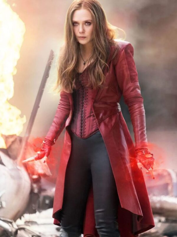 Captain America Scarlet Witch Red Long Coat