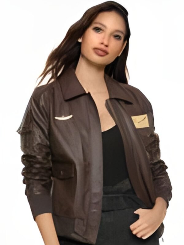 Captain Marvel Brown Leather Jacket