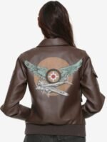 Captain Marvel Brown Leather Jacket