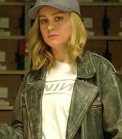 Carol Danvers Captain Marvel Green Leather Jacket