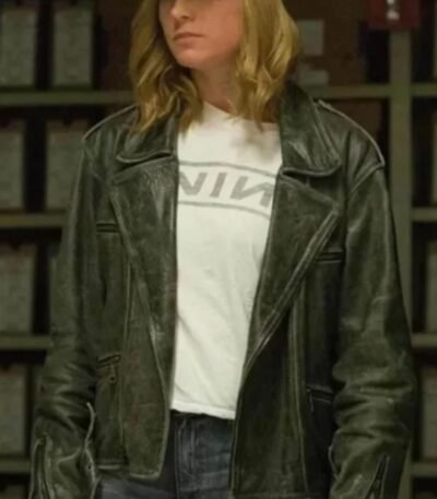 Carol Danvers Captain Marvel Green Leather Jacket