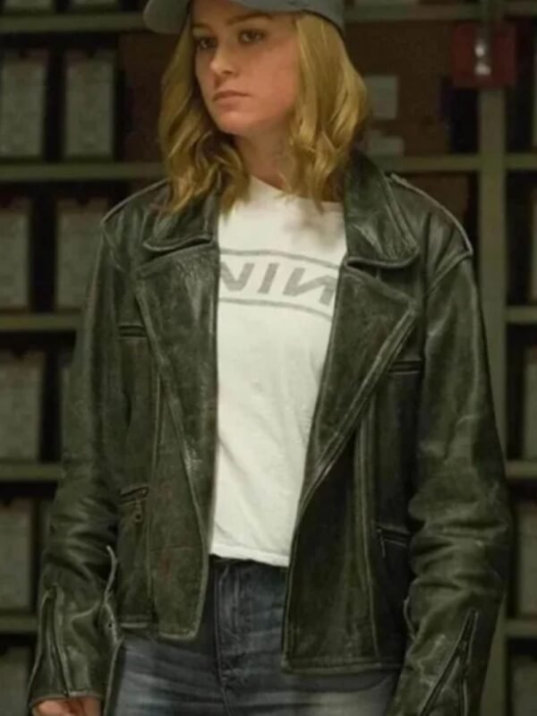 Carol Danvers Captain Marvel Green Leather Jacket
