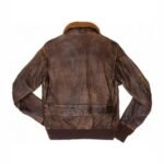 Carter G-1 Distressed Fur Collar Bomber Leather Jacket