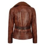 Cassandra Shearling Leather Brown Winter Jacket