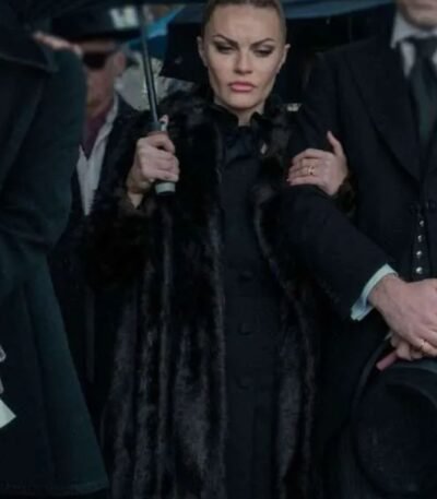 Chanel Cresswell The Gentlemen 2024 Black Fur Coat