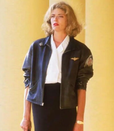 Charlie Top Gun Flight Pilot Zip Up Black Leather Jacket