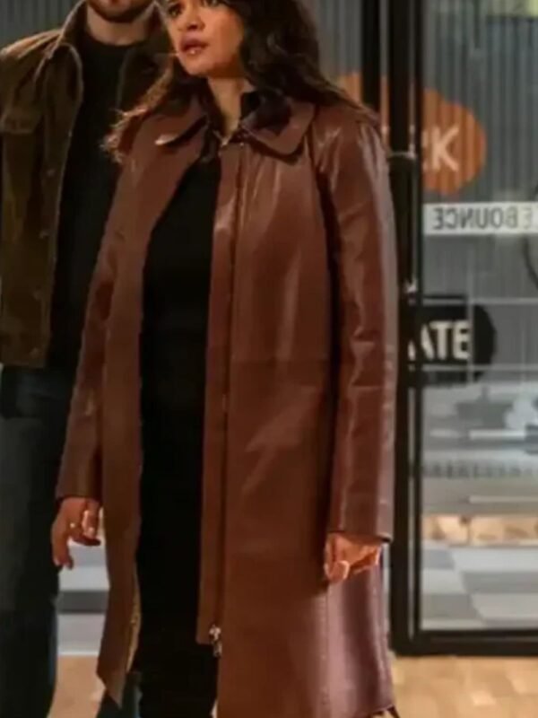Charmed Mel Vera Brown Leather Trench Coat