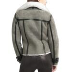 Chelsea Soft Shearling Fur Collar Grey Jacket