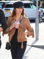 Cheshire Street Style Michelle Keegan Fringe Biker Jacket