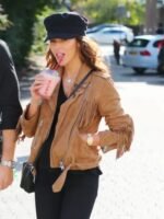 Cheshire Street Style Michelle Keegan Fringe Biker Jacket