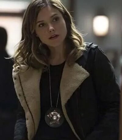 Chicago P.D. Erin Lindsay Black Shearling Fur Leather Jacket