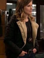 Chicago P.D. Erin Lindsay Black Shearling Fur Leather Jacket